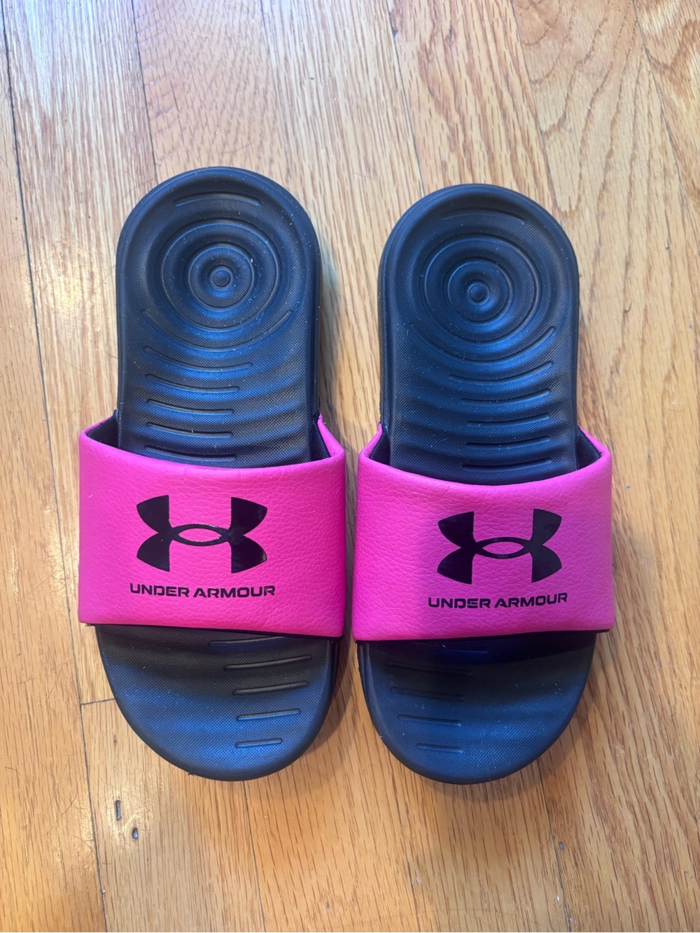 Under Armour Pink & Black Slide Sandals - Sz 2Y